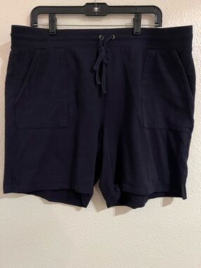 Talbots Navy Textured Knit Pull-On Shorts